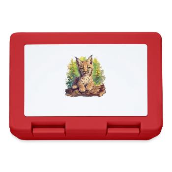 Lynx Luchse Luchs - Brotdose - Rot - Vorne