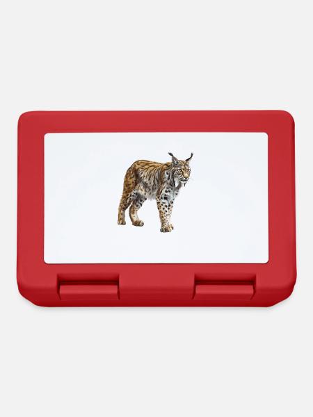 Lynx Luchse Luchs - Brotdose - Rot