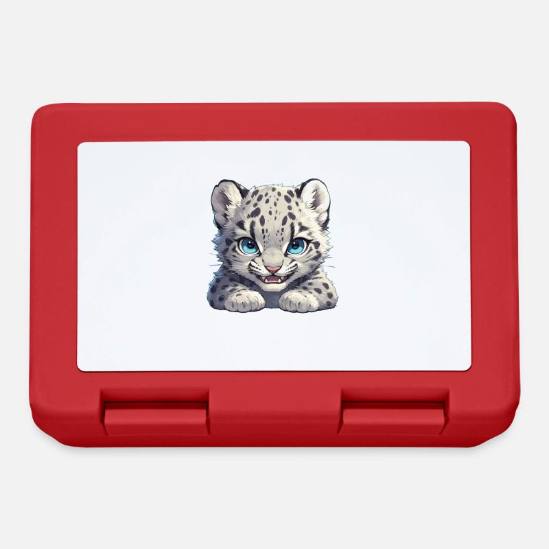 Snow Leopard Schneeleoparde Schneeleopard - Brotdose - Rot