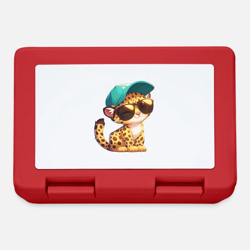 Leoparden Leopard - Brotdose - Rot