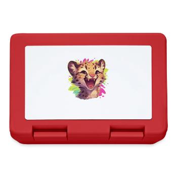 Leoparden Leopard - Lunchbox - red - Front