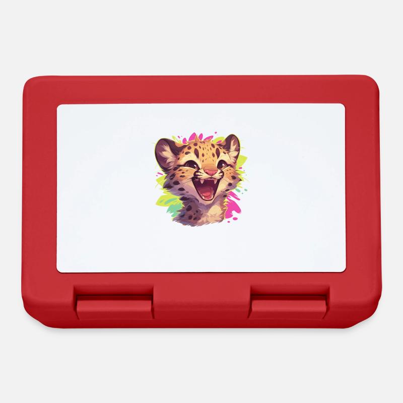 Leoparden Leopard - Brotdose - Rot
