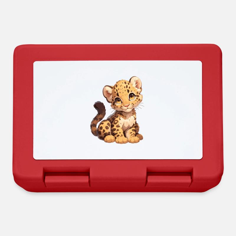 Leoparden Leopard - Brotdose - Rot
