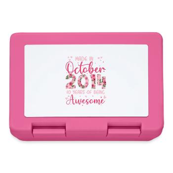 Oktober 2014 10-jähriges Jubiläum für Mädchen - Brotdose - Pink - Vorne