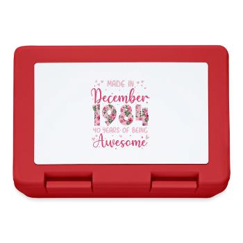 Décembre 1984 Anniversaire 40 Ans Pour Femmes - Boîte à goûter - rouge - Devant