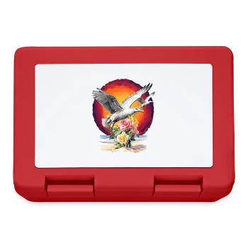 Seagulls Seagull Seagulls Maritime Sunset - Lunchbox - red - Front