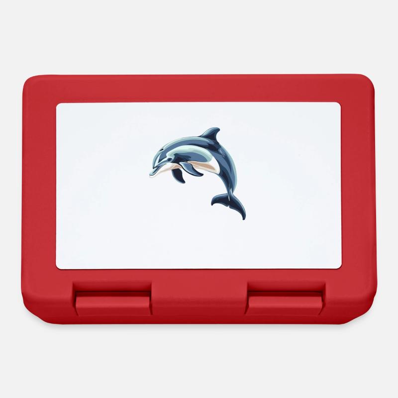 Dolphin Delfine Delfin - Brotdose - Rot