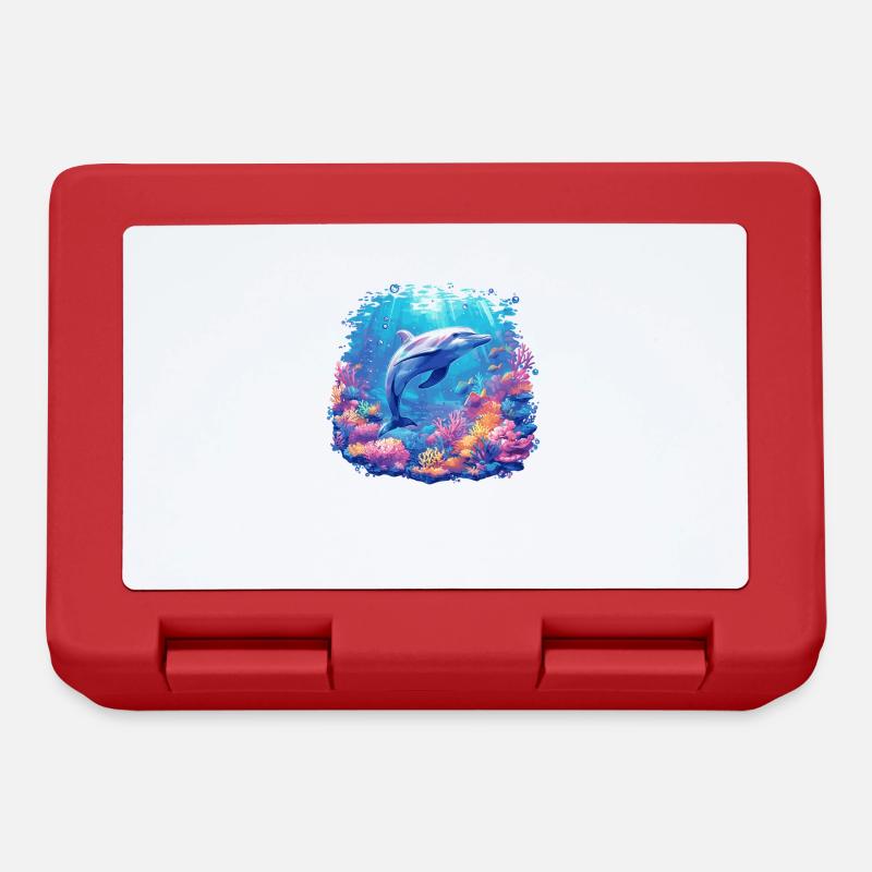 Dauphin Dauphins Dauphin - Boîte à goûter - rouge