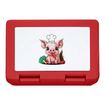 Pig Vegetable Cook Cook Cooks Cook Piglet - Lunchbox - red - Front