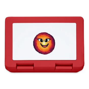 Soleil Visage Lever du soleil Ensoleillé Soleil - Boîte à goûter - rouge - Devant