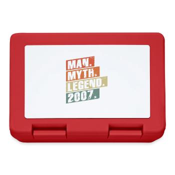 Vintage Born 2007 Man Myth Legend - Lunchbox - red - Front
