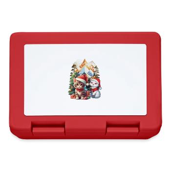 Cats Santa Santa Christmas Presents Child - Lunchbox - red - Front