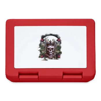 Halloween Skull Mystical Skeleton King Flowers - Lunchbox - red - Front
