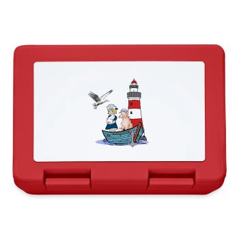 Maritime Sailor Boat Kids Child Sheep Adventure - Lunchbox - red - Front