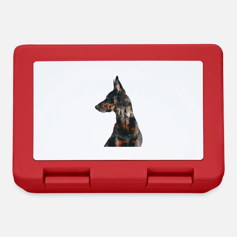 Doberman - Lunchbox - red