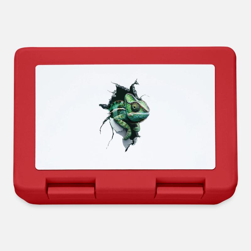 Caméléon - Boîte à goûter - rouge