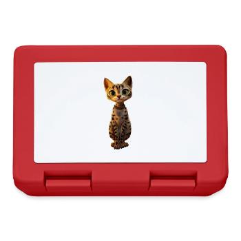 Savannah Katze Cat Mama Süße Serval Leopard Katzen - Brotdose - Rot - Vorne