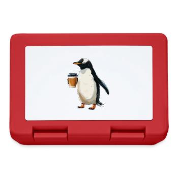 Pingouin - Boîte à goûter - rouge - Devant