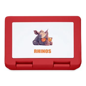 Rhino Nashörner Nashorn - Brotdose - Rot - Vorne