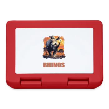 Rhino Nashörner Nashorn - Brotdose - Rot - Vorne