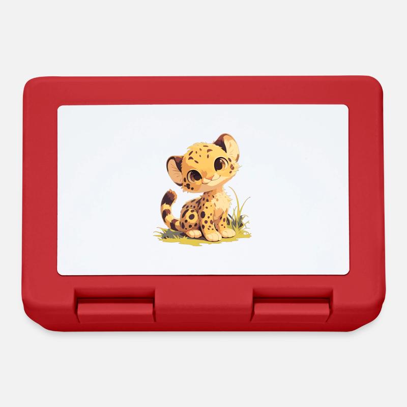 Cheetah Geparde Gepard - Brotdose - Rot