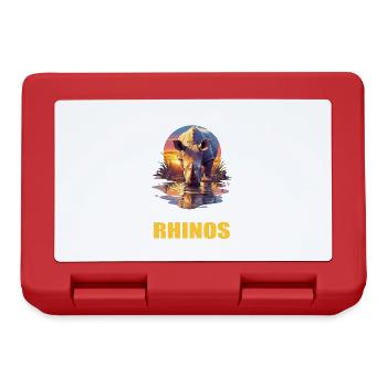 Rhino Nashörner Nashorn - Brotdose - Rot - Vorne