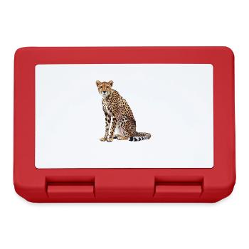 Cheetah Geparde Gepard - Lunchbox - red - Front