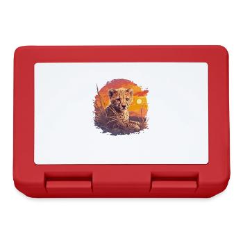 Cheetah Geparde Gepard - Lunchbox - red - Front