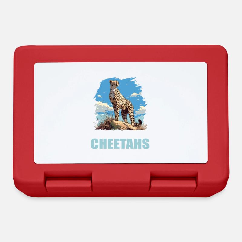 Cheetah Geparde Gepard - Brotdose - Rot