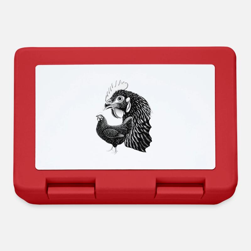 Huhn - Brotdose - Rot