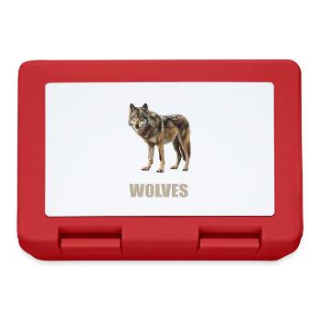 Wölfe Wolf - Brotdose - Rot - Vorne