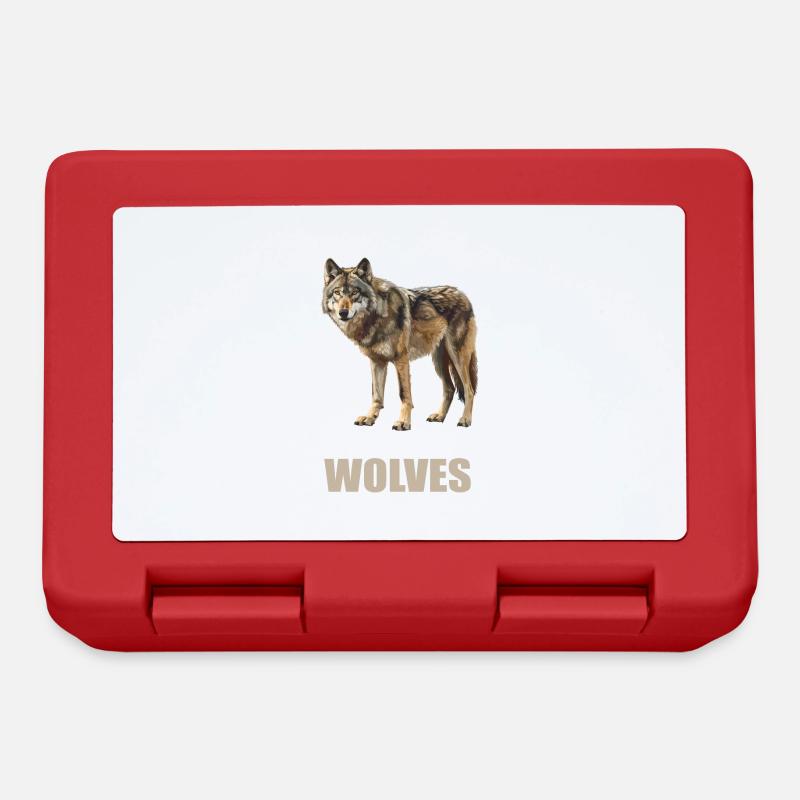 Wölfe Wolf - Brotdose - Rot