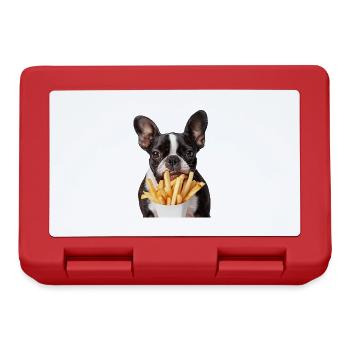 Boston Terrier - Brotdose - Rot - Vorne