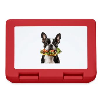 Boston Terrier - Brotdose - Rot - Vorne