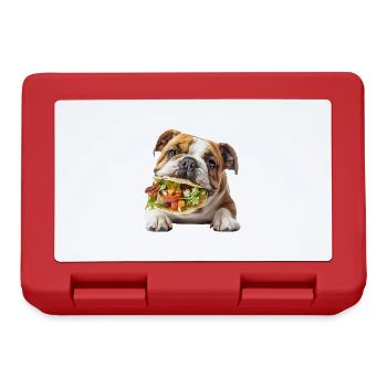 English Bulldog - Brotdose - Rot - Vorne