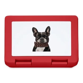Boston Terrier - Brotdose - Rot - Vorne