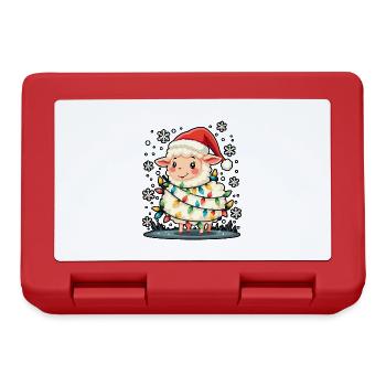 Weihnachtsschaf - Brotdose - Rot - Vorne