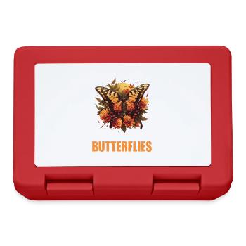 Butterfly Schmetterlinge Schmetterling - Brotdose - Rot - Vorne