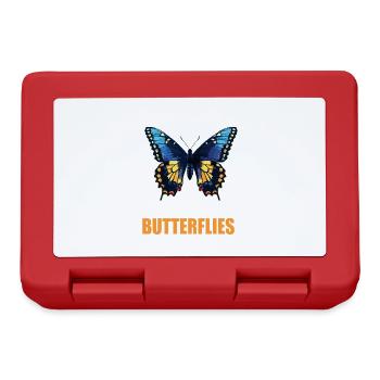 Butterfly Schmetterlinge Schmetterling - Brotdose - Rot - Vorne