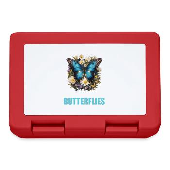 Butterfly Schmetterlinge Schmetterling - Brotdose - Rot - Vorne