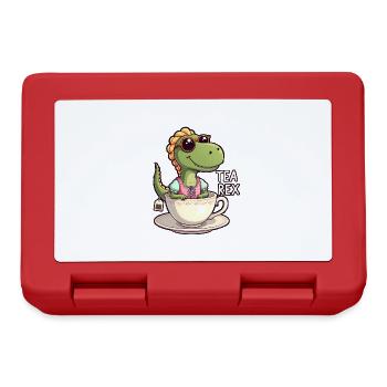 Tea Rex Tyrannosaurus Rex Trachtenshirt Dirndl - Brotdose - Rot - Vorne
