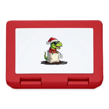 Tea Rex Dinosaurier Weihnachten Tee - Brotdose - Rot - Vorne