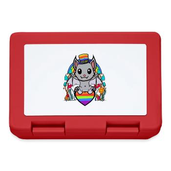 LGBT Gay Pride Bat Rainbow Flag - Lunchbox - red - Front
