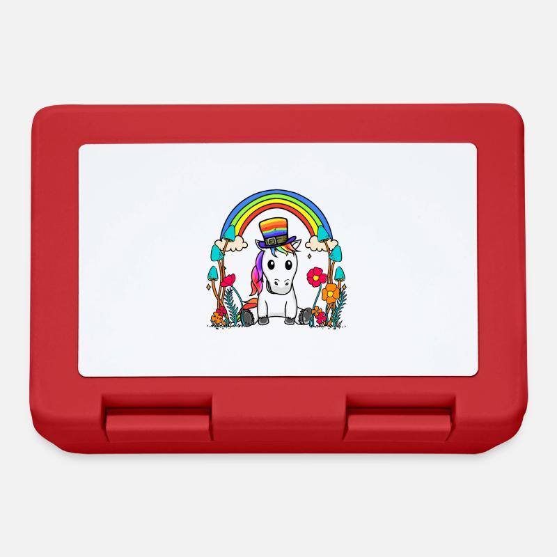 LGBT Regenbogen Einhorn Regenbogenfahne - Brotdose - Rot
