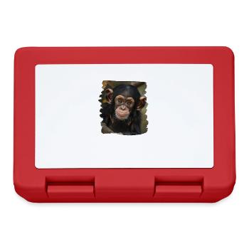 Chimpanzee Schimpansen Schimpanse - Brotdose - Rot - Vorne