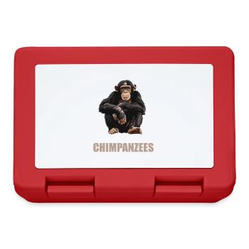 Chimpanzee Schimpansen Schimpanse - Brotdose - Rot - Vorne
