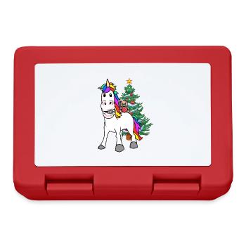 Christmas Child Kids Gifts Unicorn Teddy - Lunchbox - red - Front