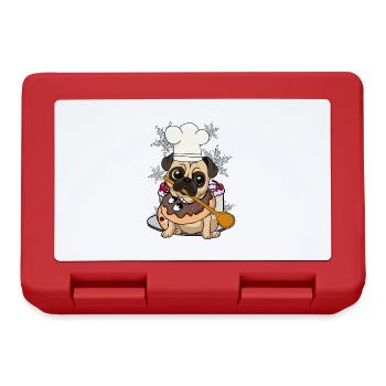 Pug Christmas Dog Dog Christmas Xmas - Lunchbox - red - Front