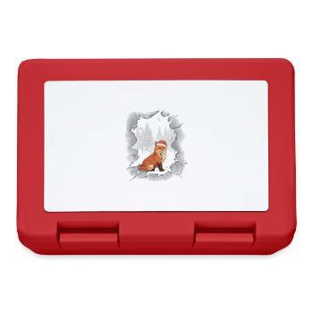 Christmas Fuchs Nikolaus Waldbewohner Santa - Brotdose - Rot - Vorne