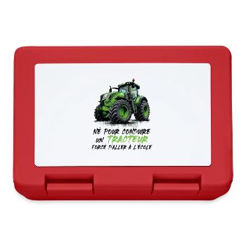 Né pour conduire un tracteur forcé allerl école - Boîte à goûter - rouge - Devant